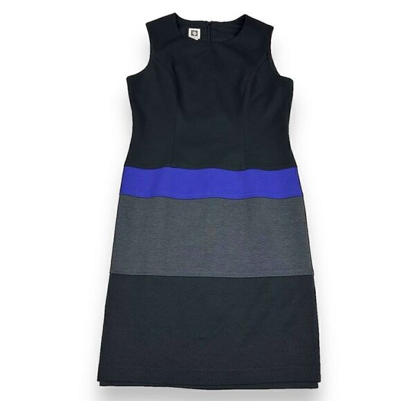 Anne Klein Dress Women’s‎ Size 4 Black Colorblock Sleeveless A-Line Mini Dress - Picture 1 of 11